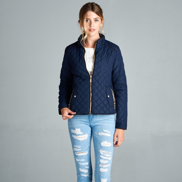 ⚠️1 LEFT‼️HP Quilted Jacket Suede and Gold Details - Picture 2 of 3